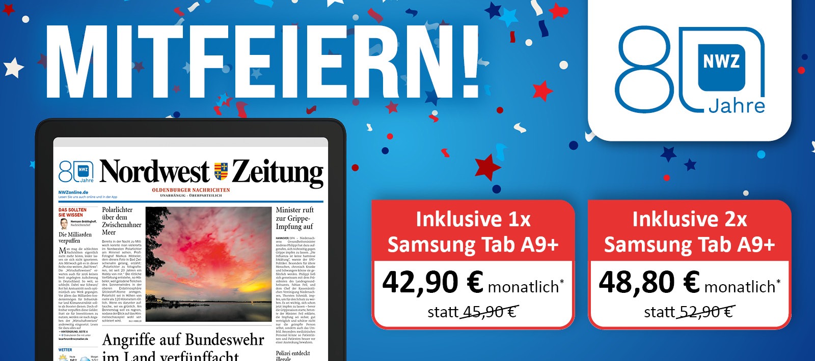 24 Monate ePaper inklusive zwei Samsung-Tablets