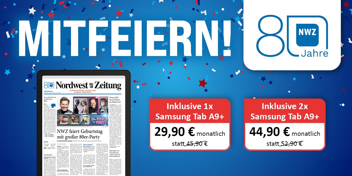 24 Monate Ostfriesland ePaper inklusive zwei Samsung-Tablets