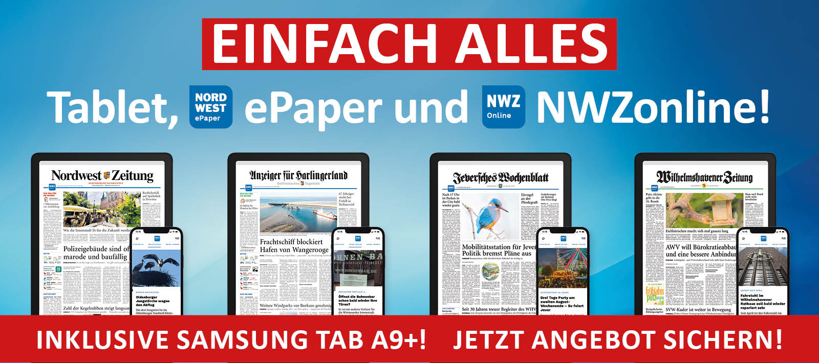 Aktionsangebot: ePaper inkl. Samsung Tab A9+