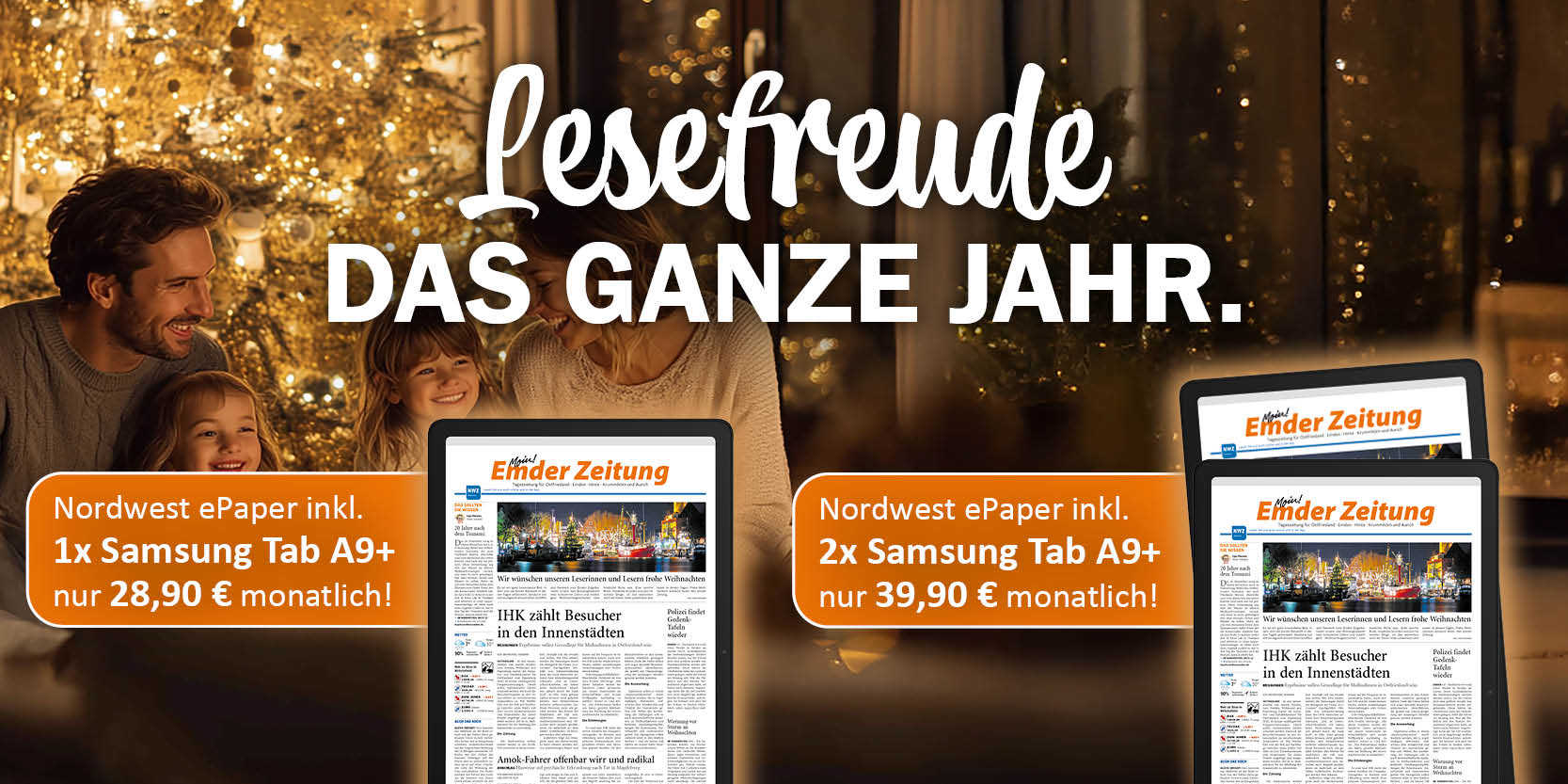 24 Monate ePaper inklusive einem Samsung-Tablet