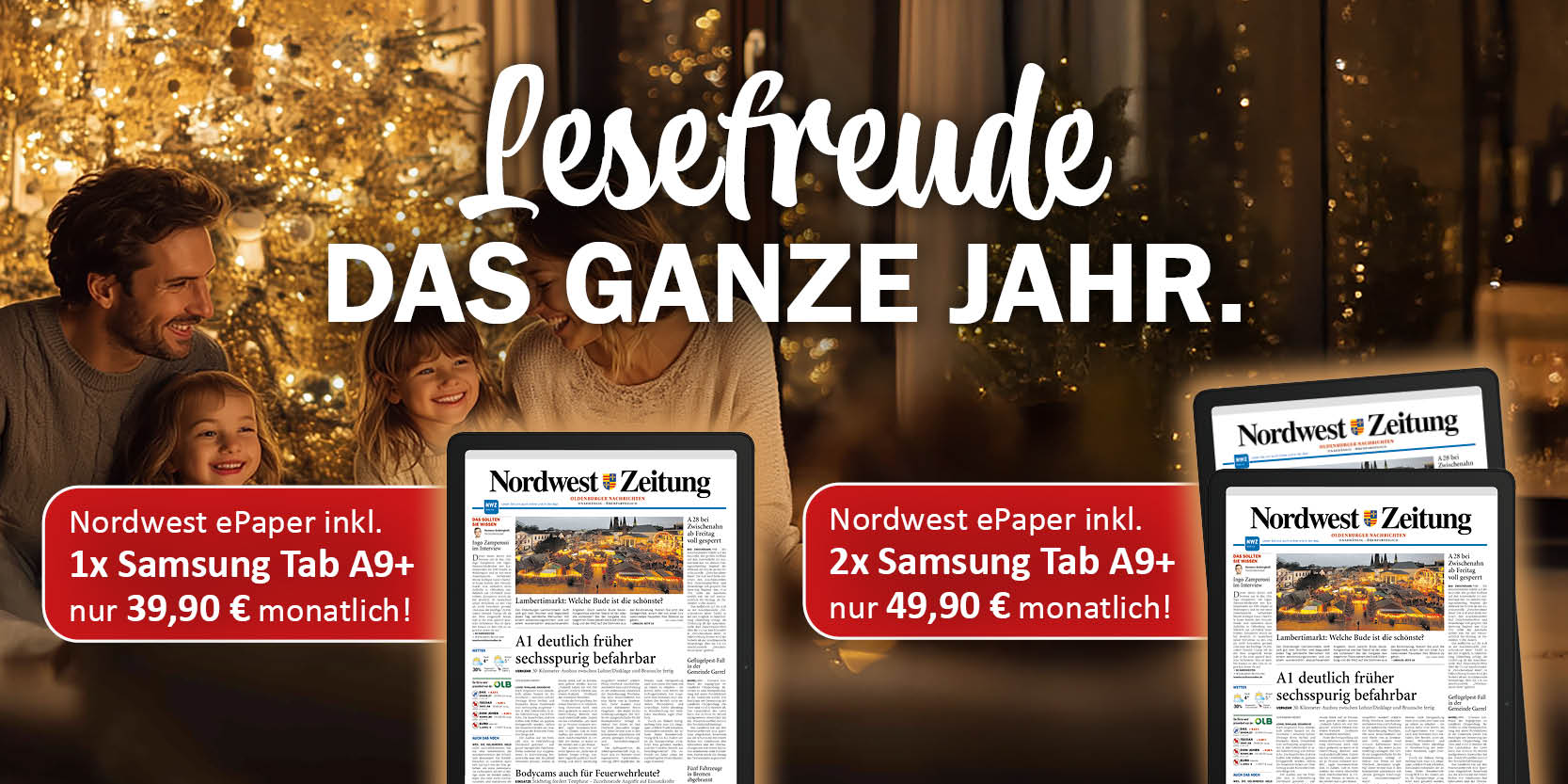 24 Monate ePaper inklusive einem Samsung-Tablet